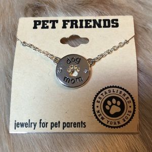 Dog Mom Silver Necklace
